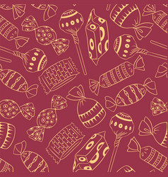 Doodle Seamless Pattern With Sweets