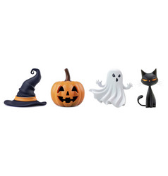 Halloween Clipart With Ghost Pumpkin Black Cat