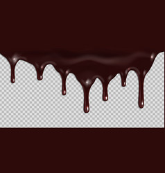 Melted Dark Chocolate Dripping Isolated