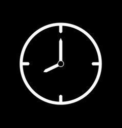 White Thin Line Clock Icon 8 Oclock