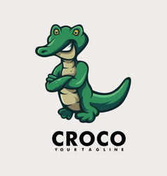 Crocodile Mascot Cartoon Logo