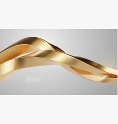 Luxury Golden Wave Shapes Isolated On White