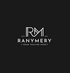 Minimalist Letter R M Logo Design Template