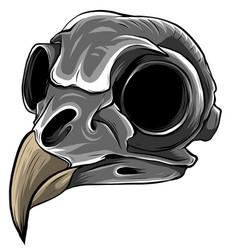 Monochromatic Realistic Red Bird Skull