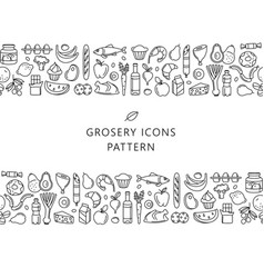 Seamless Pattern Supermarket Grosery Store Food