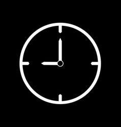 White Thin Line Clock Icon 9 Oclock