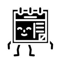 Calendar School Character Glyph Icon