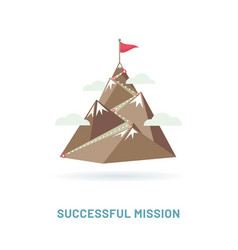 Mountain climbing route to peak business progress Vector Image