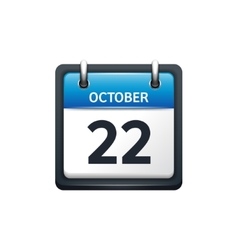 October 22 Calendar Icon Flat