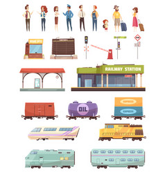 Railway Decorative Icons Set