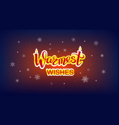 Warmest Wishes Lettering Fireplace Effect Snow