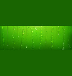 Water Droplets And Streams On Green Surface