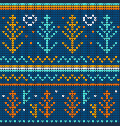 Christmas Ugly Sweater Blue Seamless Pattern