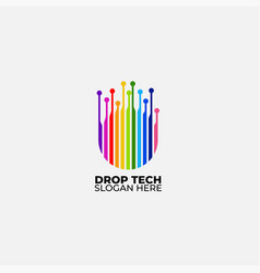 Drop Tech Logo Icon Gradient Symbol