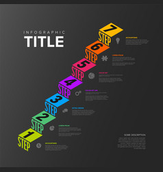 Infographic Seven Stairs Steps Dark Diagram