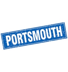 Portsmouth Blue Square Grunge Vintage Isolated