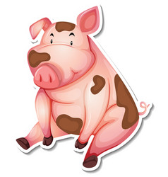 Dirty Pig Farm Animal Cartoon Sticker