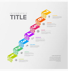 Infographic Seven Stairs Steps Diagram Template