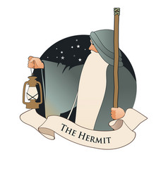 Major Arcana Emblem Tarot Card The Hermit Old Man