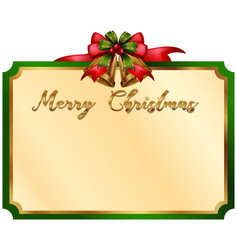 Merry Christmas Card With Green Border