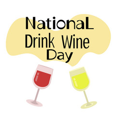 National Drink Wine Day Glasses With White