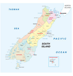 New Zealand South Island Administrative Map