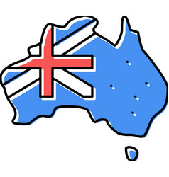 Australia Country Map Flag Color Icon