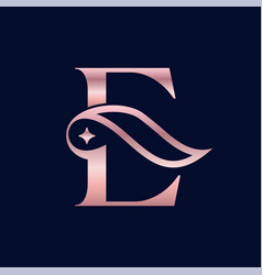 Cosmetic Beauty Logo Brand Letter E