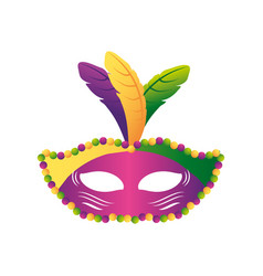 Mardi Gras Carnival Mask With Beads And Feathers