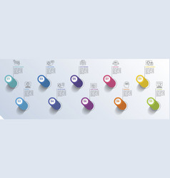 Infographic E-learning Icons 10 Colored Steps