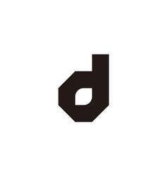 Letter D Leaf Square Geometric Symbol Simple Logo