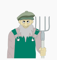 Portrait Of Farmer With Pitchfork