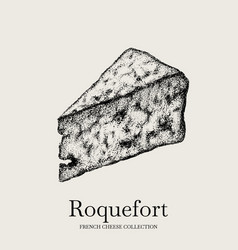 Hand Drawn Of Roquefort Cheese Template For Card