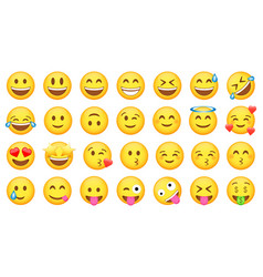 Set Cute Yellow Emoji Icons