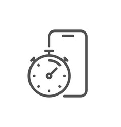 Timer App Line Icon Stopwatch Time Sign