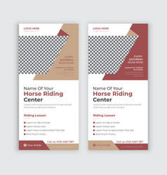 Horse Riding Lessons Rack Card Dl Flyer Template