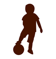 Kid Playing Football Sillouette