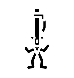 Pen School Character Glyph Icon