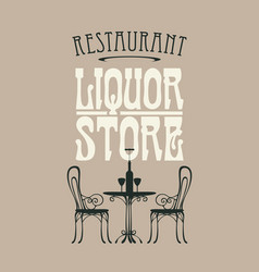 Banner For Liquor Store With A Table