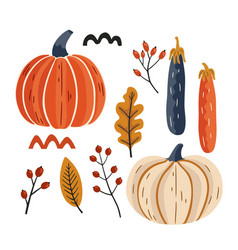 Clip Art With Autumn Harvest Pumpkins Leaves