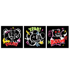 Graffiti Posters With Spray Paint Teddy Bear