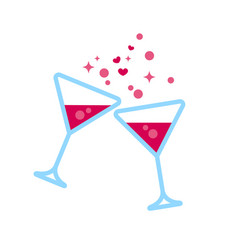 Wine Clinking Love Concept Two Glasses