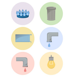 Different Types Of Utilities Facilities Icon Set