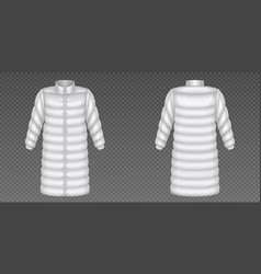 Realistic Set Of Puffer Coat With Long Sleeve