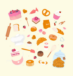 Sweet Bakery Banner With Cooking Utensils