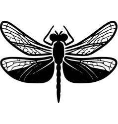 Dragonfly - Black And White Isolated Icon