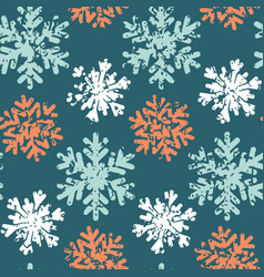 Emerald Snowflake Christmas Seamless Pattern