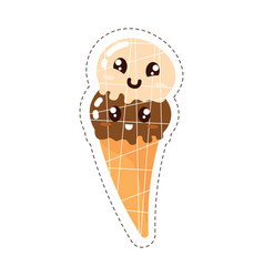 Isolated Colored Cute Happy Ice Cream Emoji