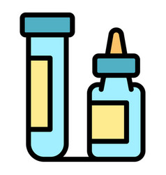 Lab Tube Test Icon Flat