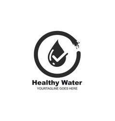 Water Drop Check Mark Icon Design Template